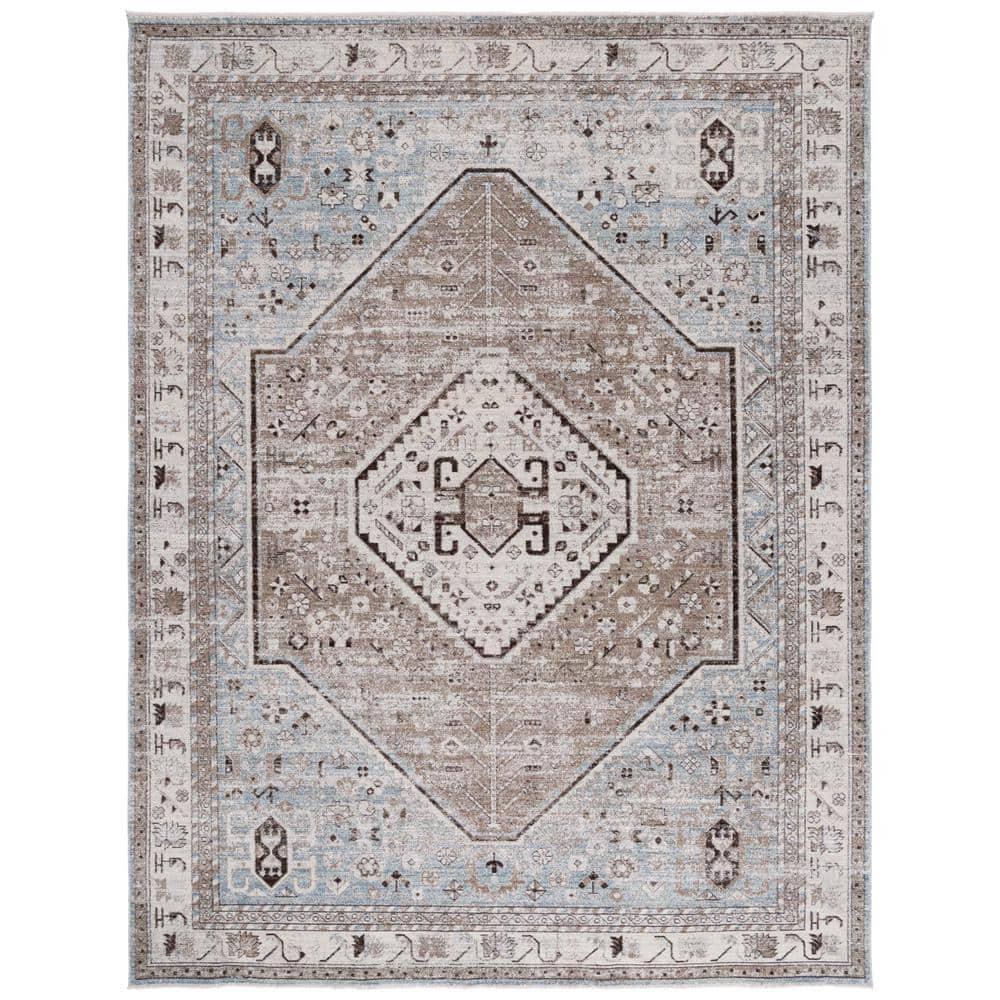 Antique Patina ANP646 Machine Made Loomed Area Rug - Blue/Beige - 9'-0" x 11'-6" - Safavieh