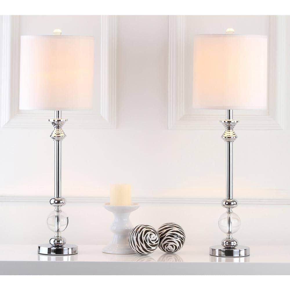 SAFAVIEH Erica 31 in. H Crystal Candlestick Table Lamp, Clear, Set of 2