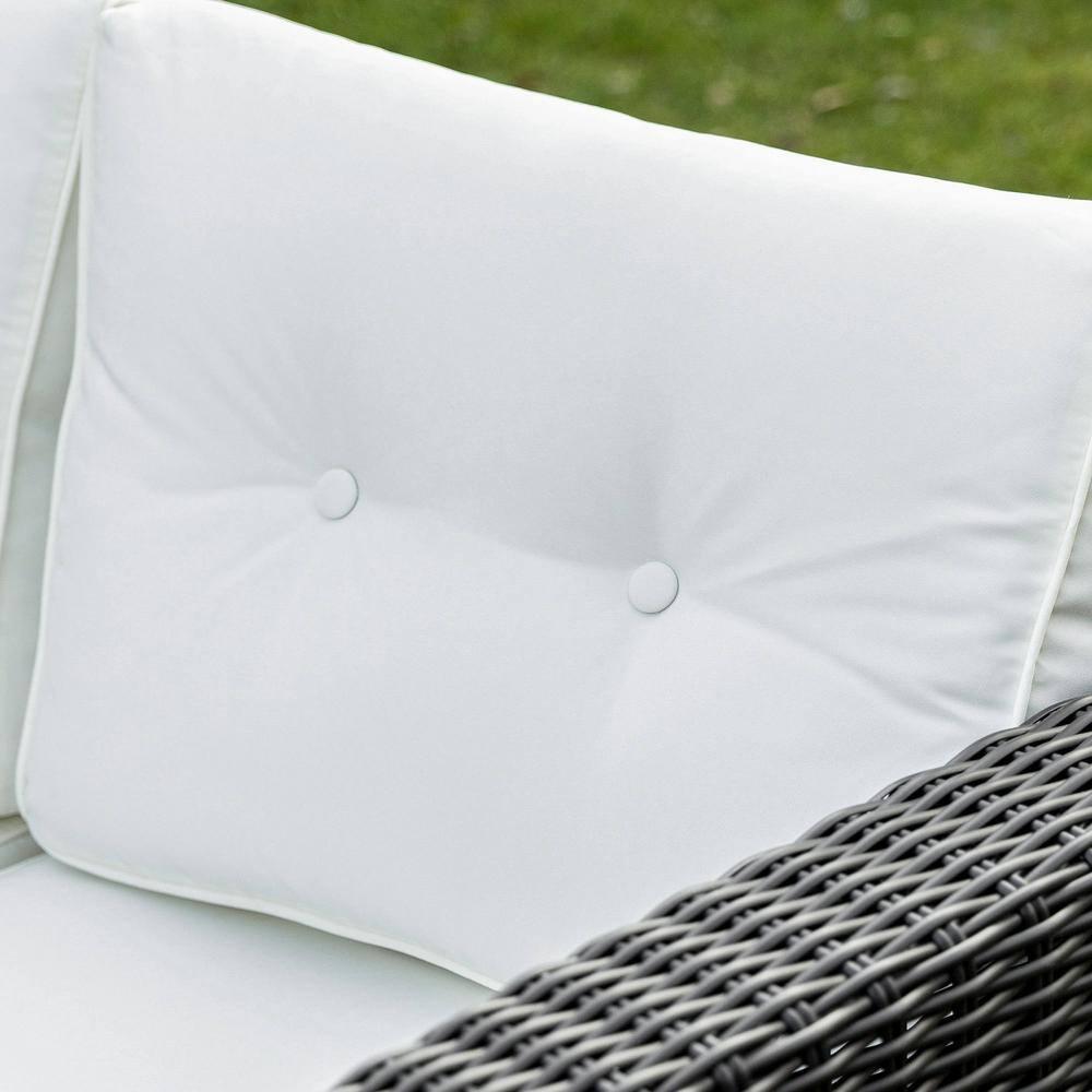 Outsunny 2 Piece Patio Wicker Corner Sofa Set, Outdoor PE Rattan Furniture, with Curved Armrests and Padded Cushions for Balcony, Beige