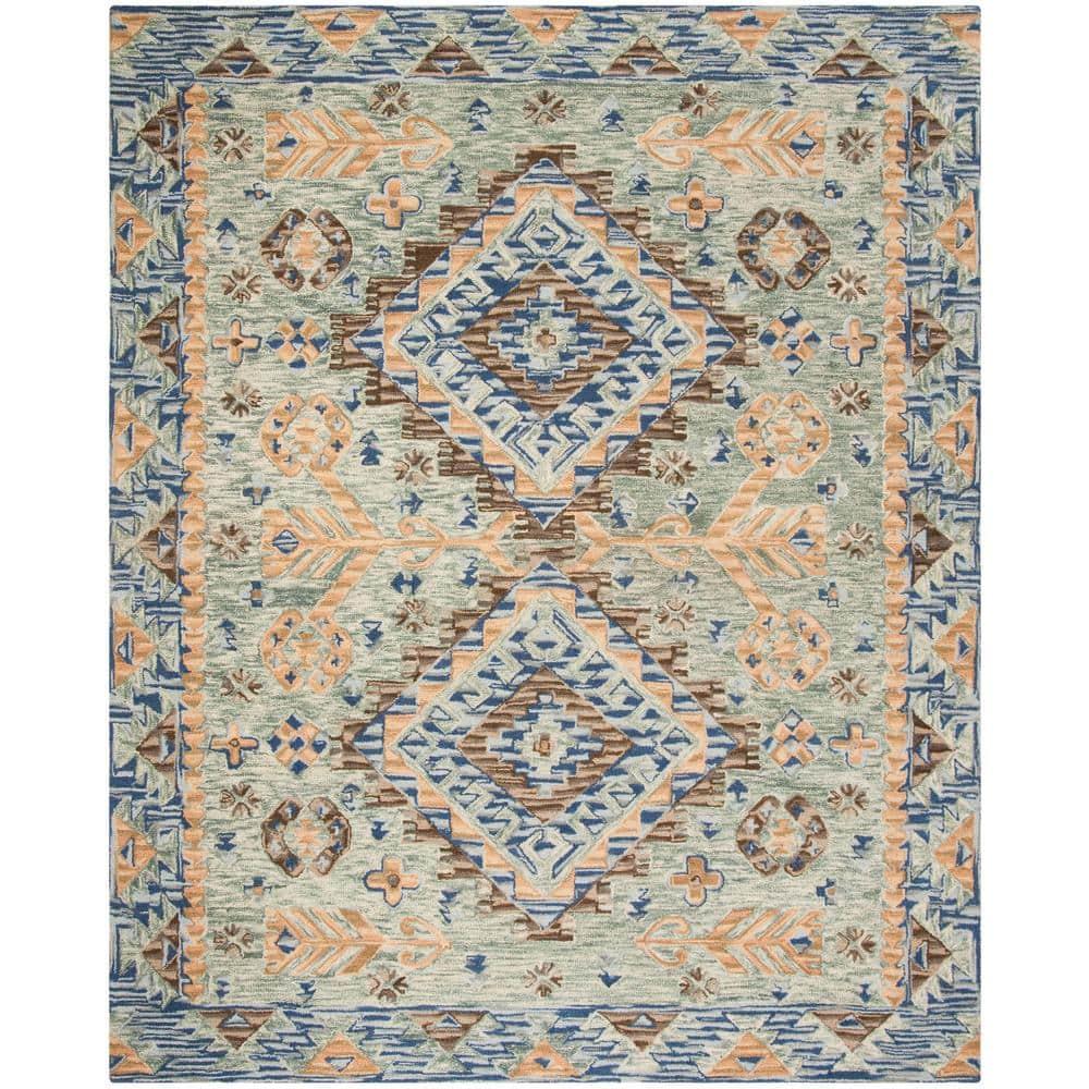 Aspen APN504 Hand Tufted Area Rug - Blue/Beige - 8'x10' - Safavieh.