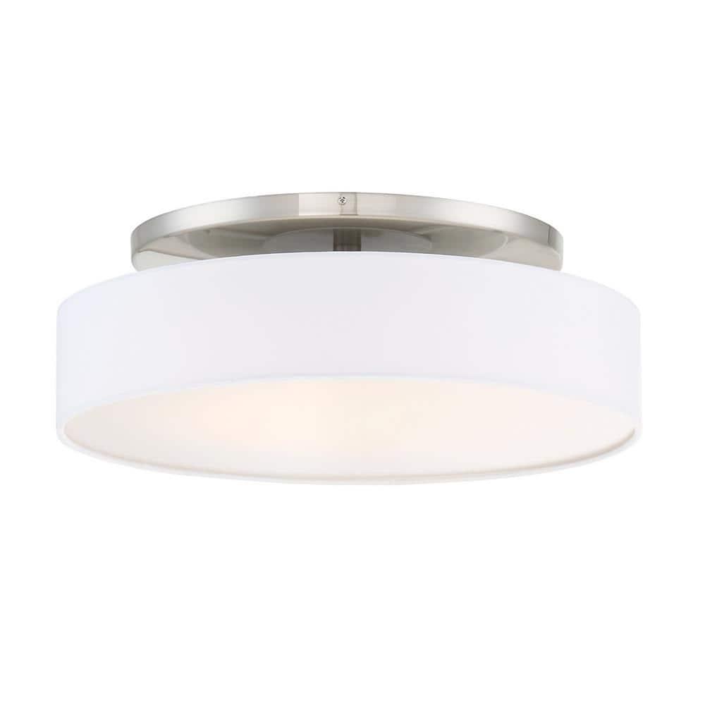 WAC Lighting Manhattan 20" LED 2700K Contemporary Aluminum Flush Mount in Nickel