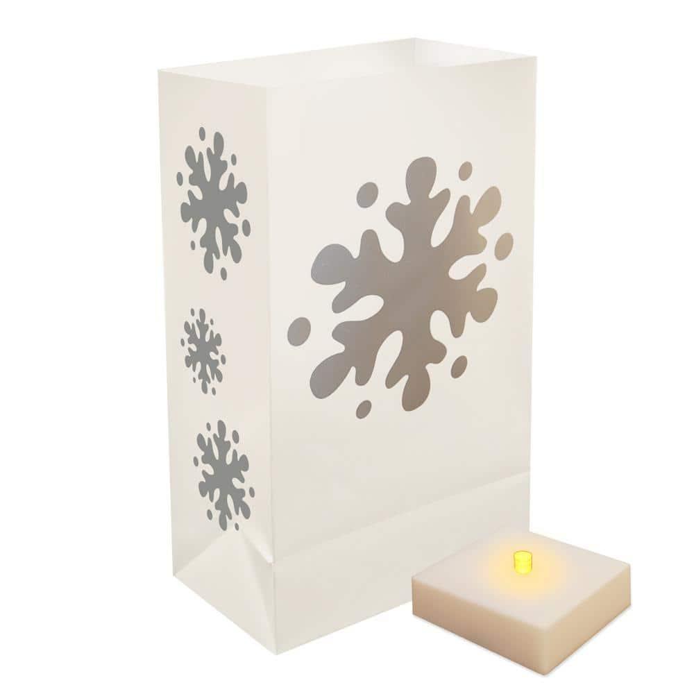LumaBase 6 -Pack 10-Inches Freestanding Snowflake Light display with Yellow LED Lights
