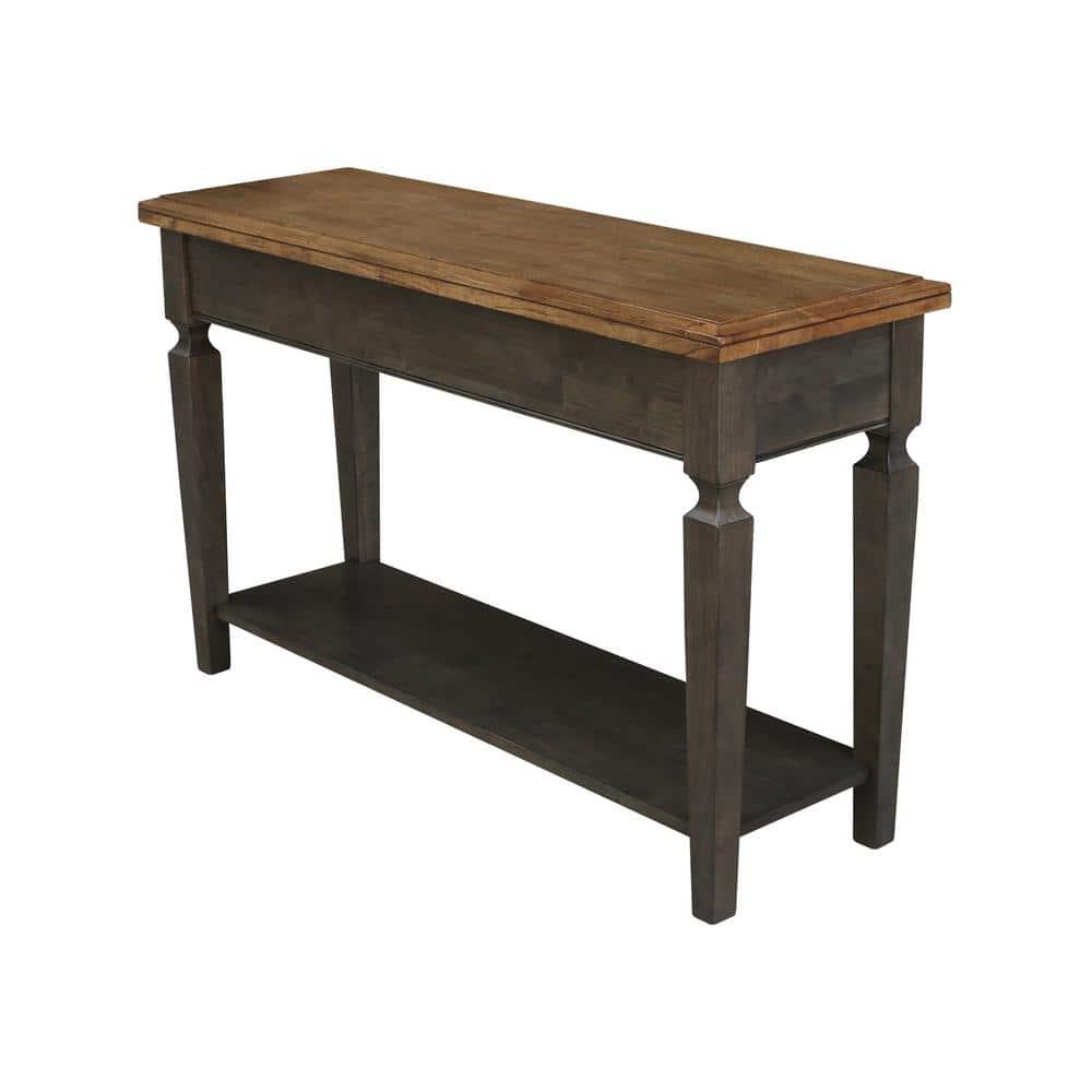 Vista Solid Wood Console/Sofa Table in Hickory/Washed Coal