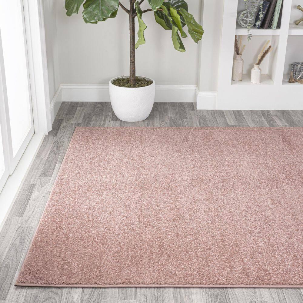 8'x10' Haze Solid Low-Pile, Pink - JONATHAN Y