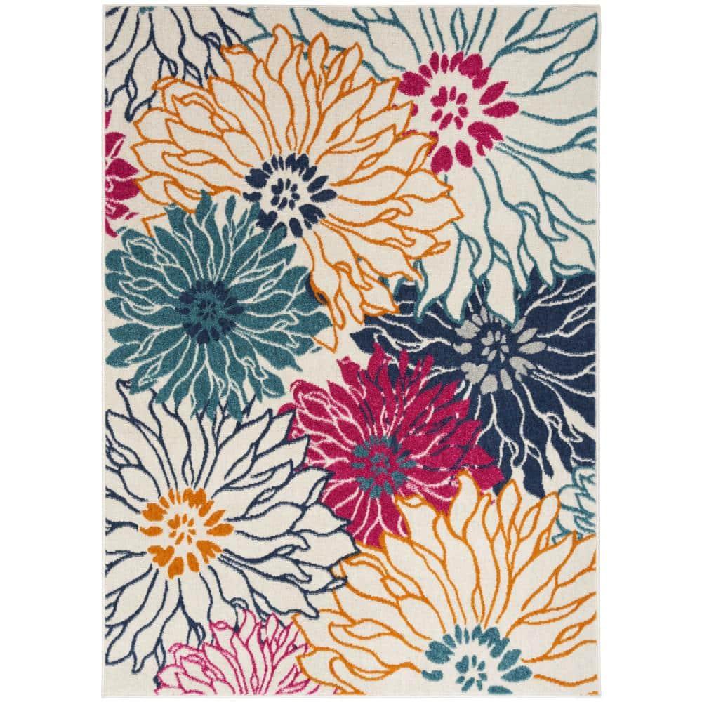 Nourison Passion Bohemian Transitional Floral Indoor Area Rug Ivory/Multi 8' x 10'