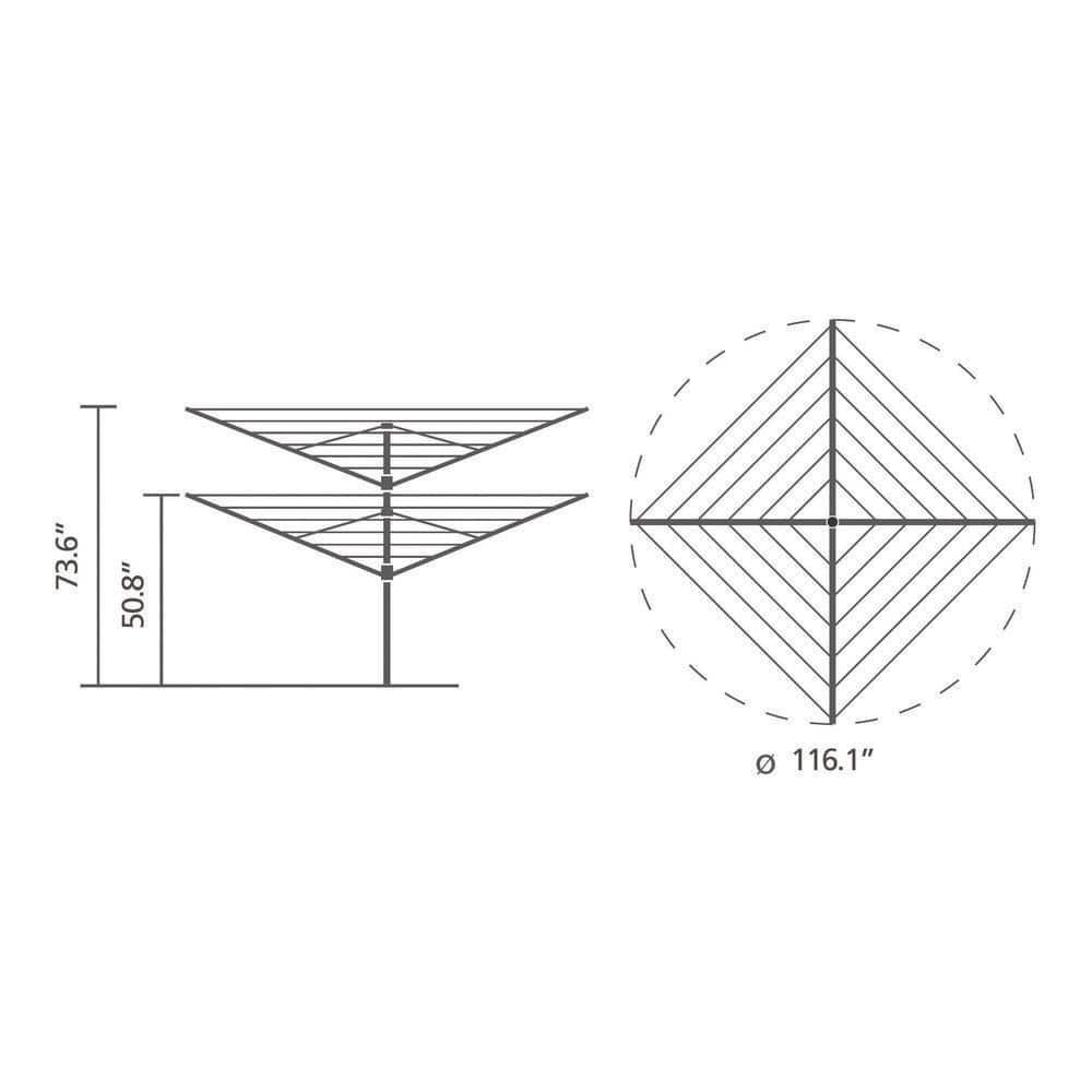 Brabantia Brabantia Lift-O-Matic Outdoor Clothesline (164 Feet), with Metal Ground Spike and Protective Cover