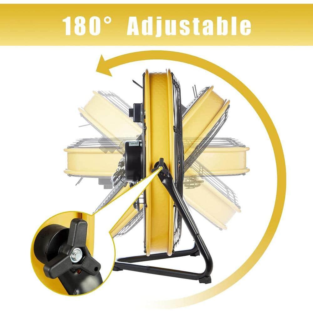 HiCFM 6300 CFM 20 inch Heavy Duty Shroud Fan with IP44 Enclosed Powerful 1/4 Motor, High Velocity Air Circulator for Workshop, Garage, Commercial or Industrial rooms - UL Safety Listed