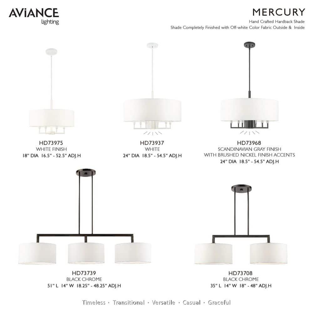 Livex Lighting Meridian 3 - Light Chandelier in  Black Chrome