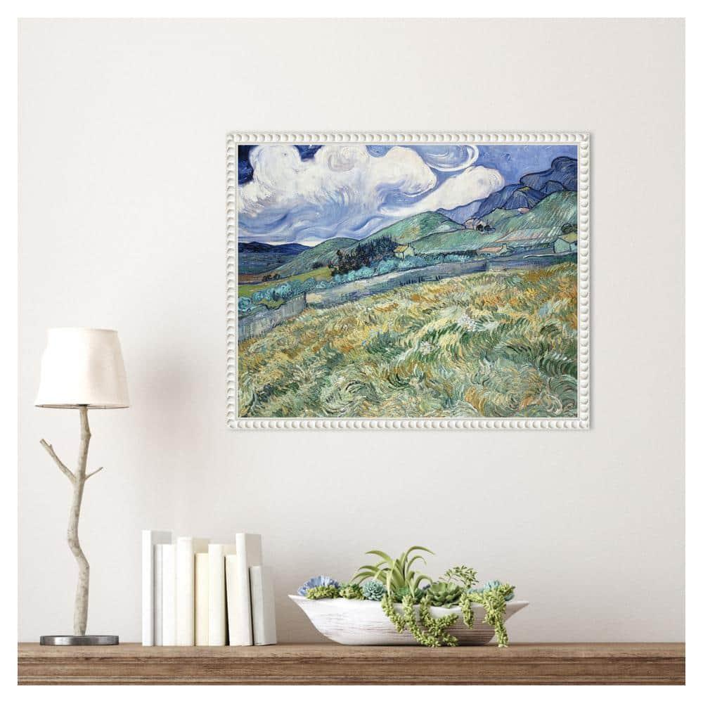 Amanti Art 20"x16" Van Gogh Landscapes with Clouds II by Vincent van Gogh Framed Canvas Wall Art Print
