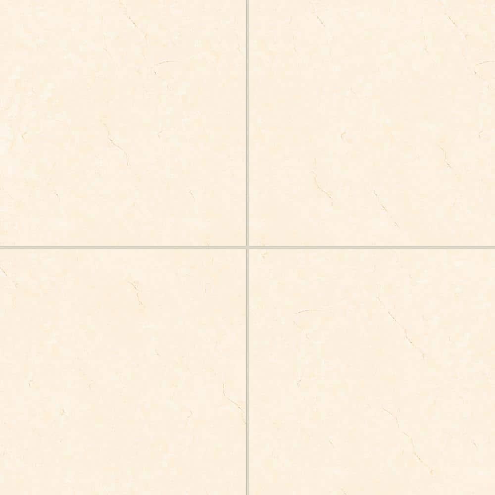 Bedrosians Shandar 24" x 24" Porcelain Marble Look Wall Floor Use Tile Crema Marfil Light