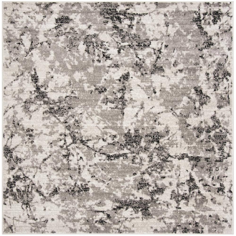 Skyler SKY186 Power Loomed Indoor Area Rug - Grey/Ivory - 6'7"x6'7" - Safavieh