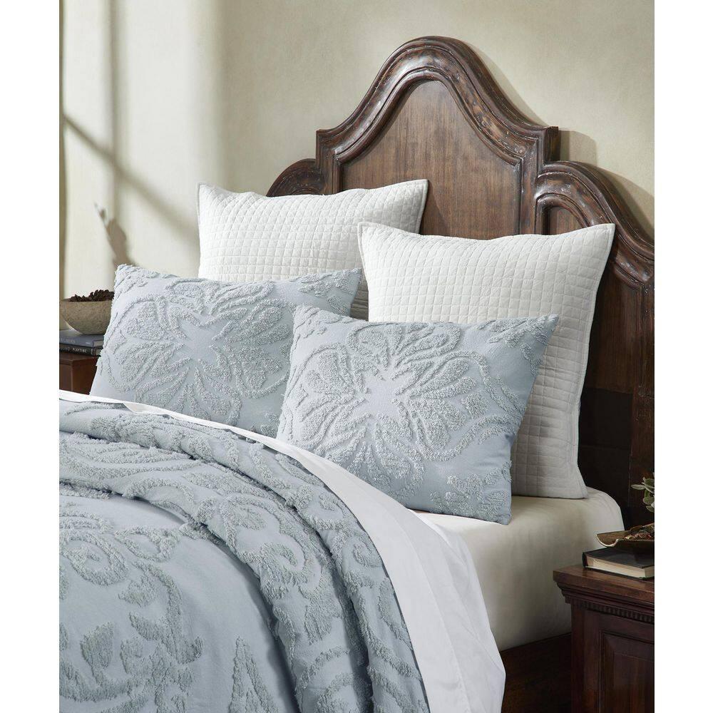Better Trends Rylee Collection Blue Cotton Tufted Bedspread Set