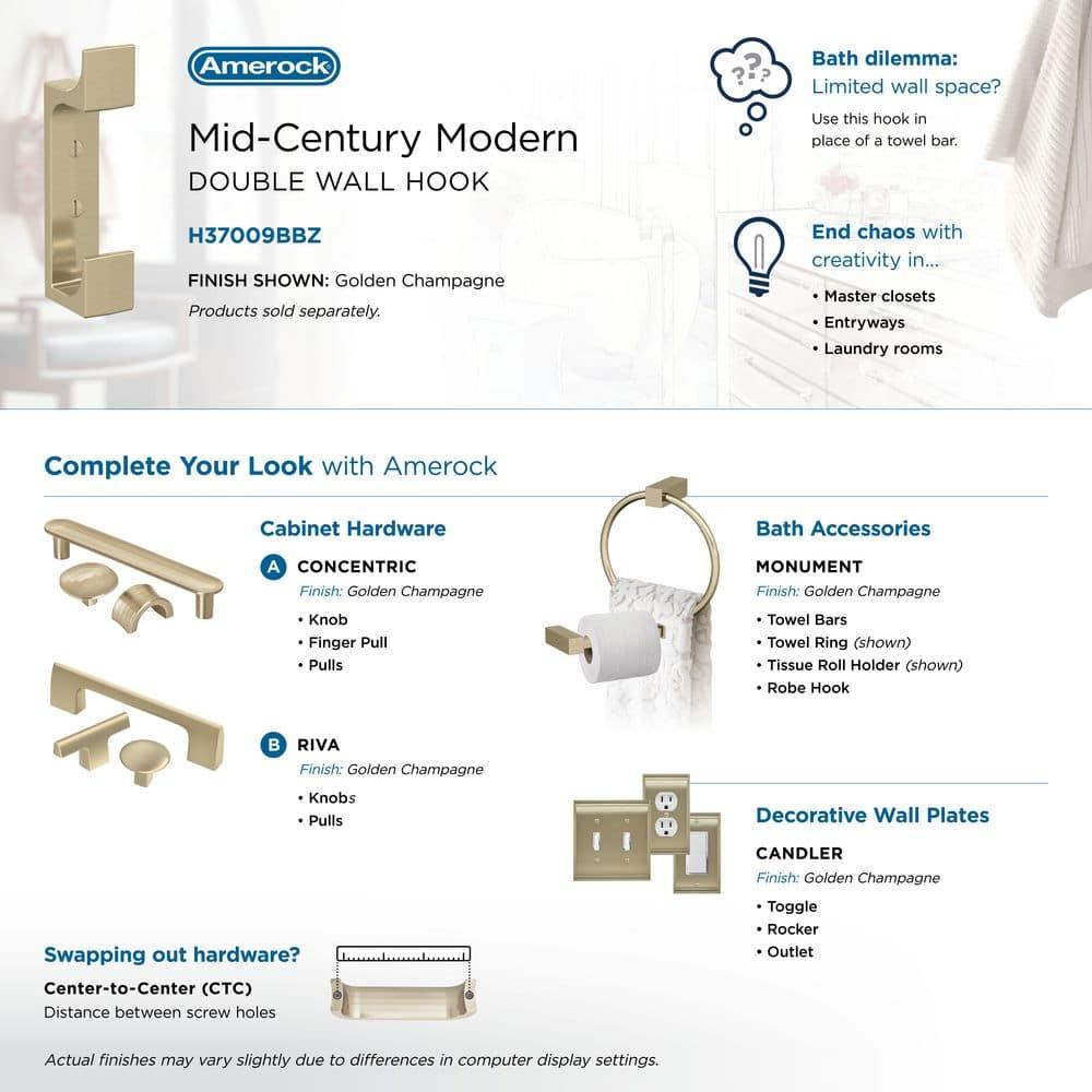 Bray Contemporary Double Prong Decorative Wall Hook