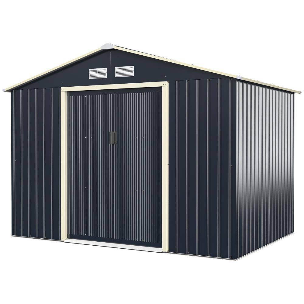 Costway 9.1 ft. W x 6.3 ft. D Metal Storage Shed