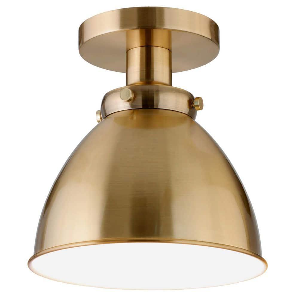Henn&Hart 8" Gold Semi Flush Mount