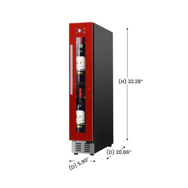 Slim Red Wine Refrigerator with Anti-UV Glass Door and LED Lighting