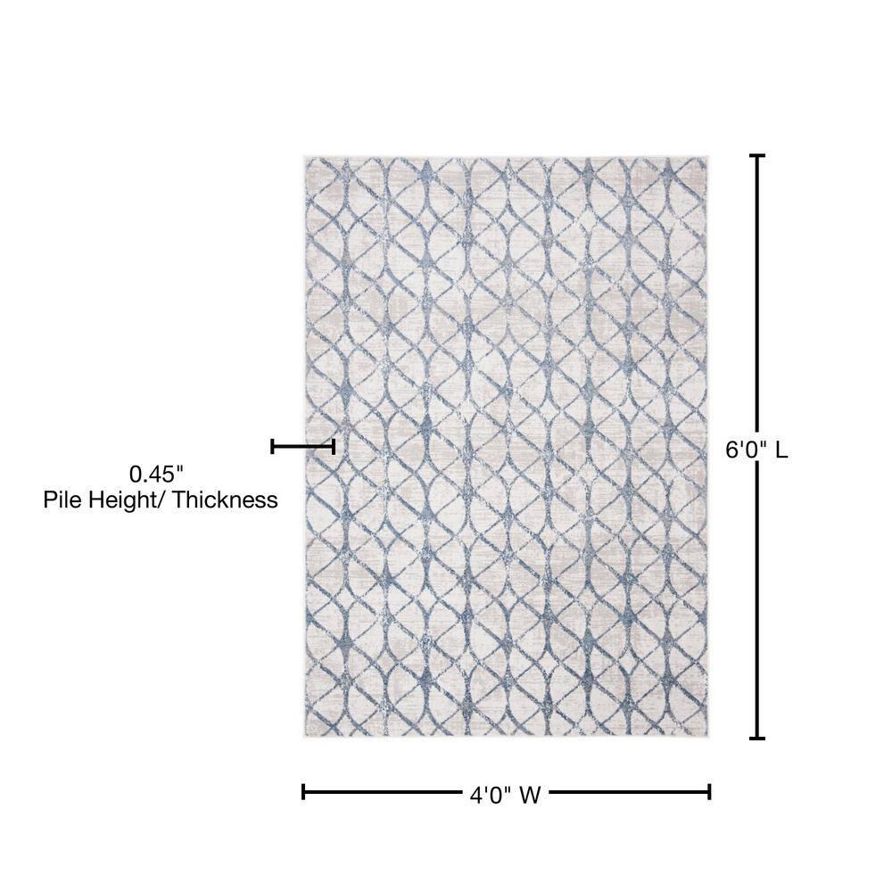 Amelia ALA792 Power Loomed Area Rug - Grey/Blue - 4'x6' - Safavieh.
