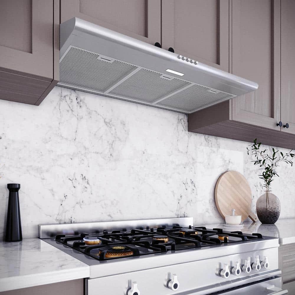 Streamline Amendola 36" 80 Cubic Feet Per Minute Convertible Under Cabinet Range Hood with Mesh Filter and Light Included
