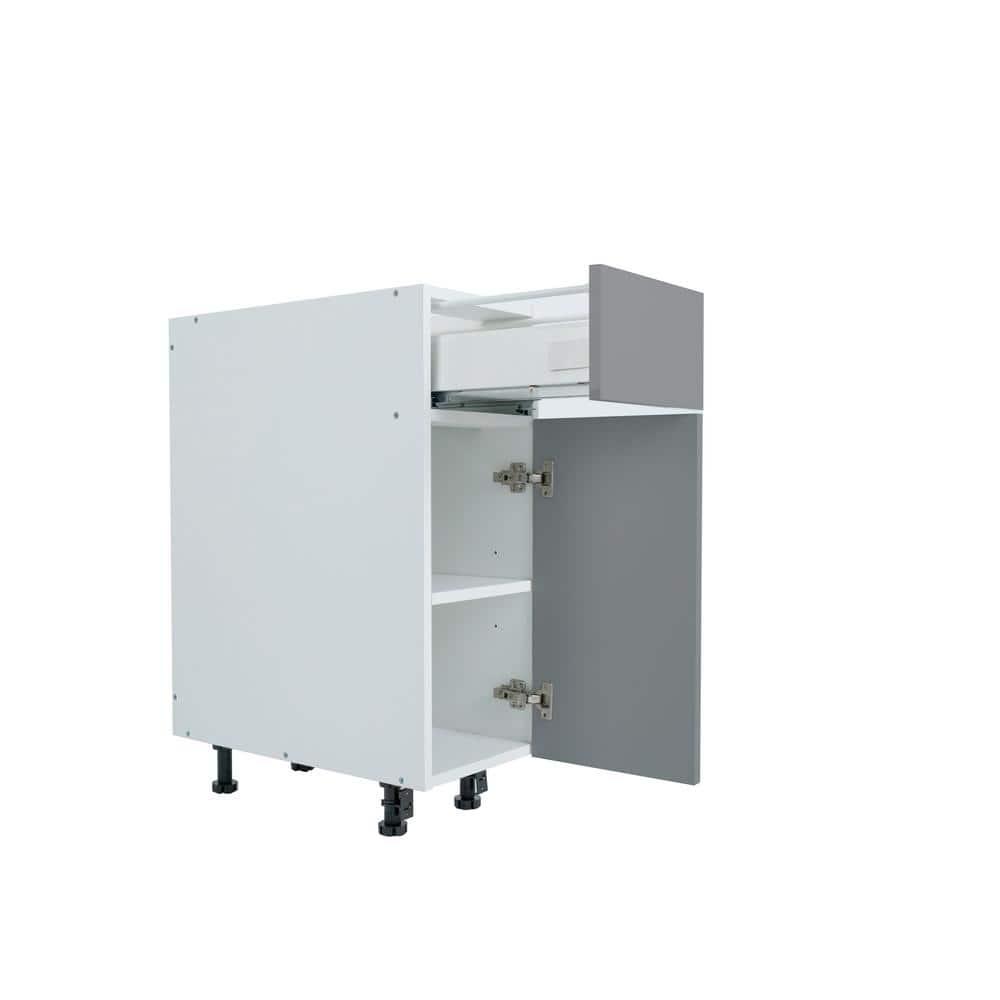 Cambridge Ready to assemble Matte Gray Base Kitchen Cabinet,1 Drawer