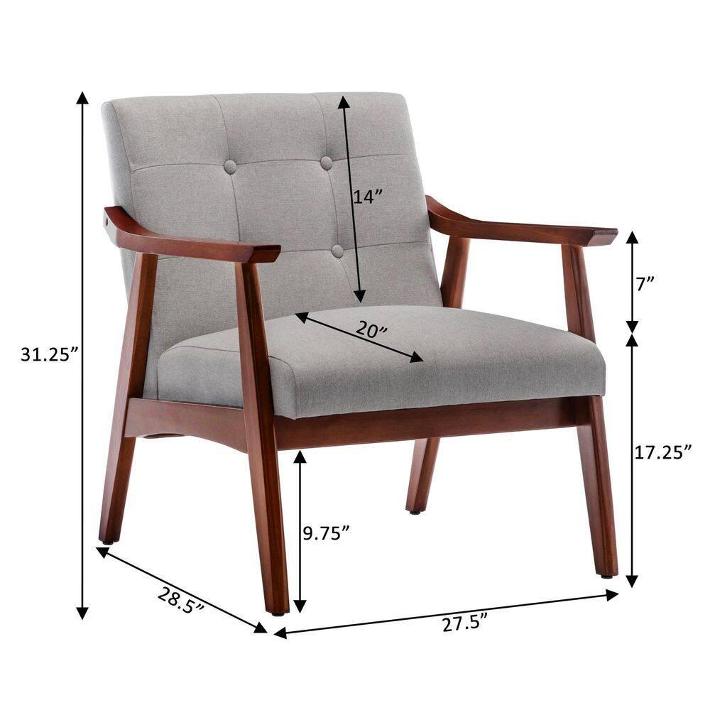 Convenience Concepts Take a Seat Natalie Accent Chair, Light Gray Fabric/Espresso