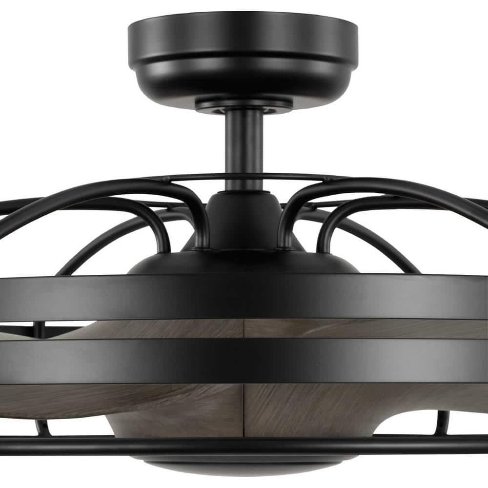 Bastrop Collection 26 in. Three-Blade Matte Black Transitional Ceiling Fan with 3 Speed Remote Control