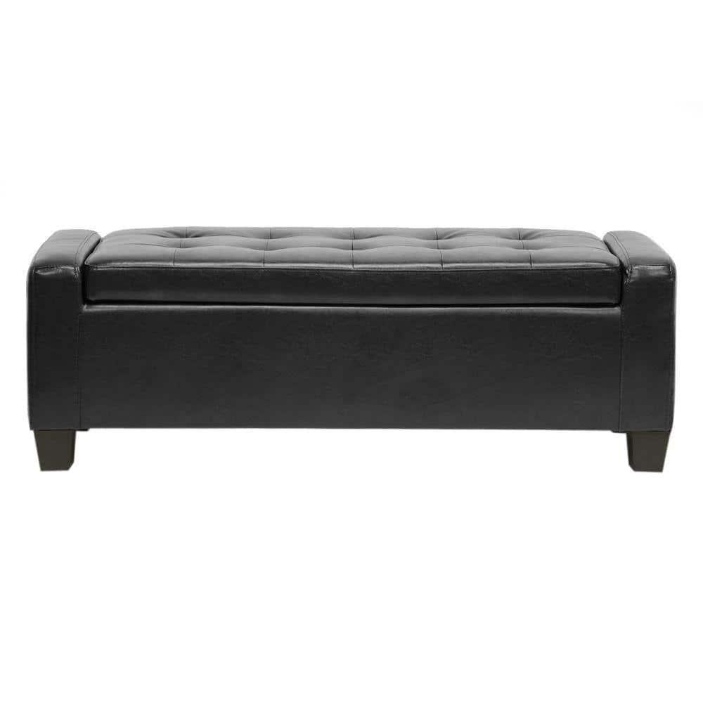 Manchester Ottoman Black - Baxton Studio