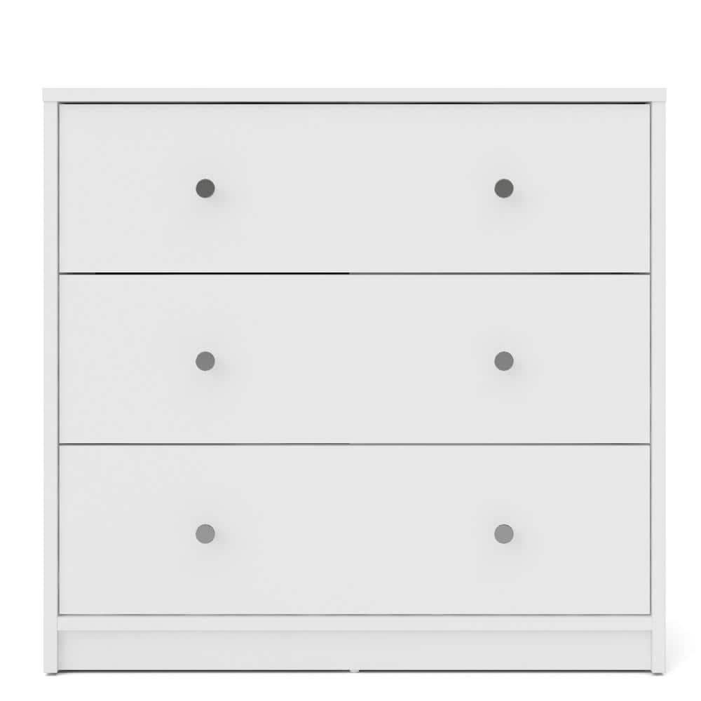 Wood Portland 3 Drawer Chest in White-Tvilum