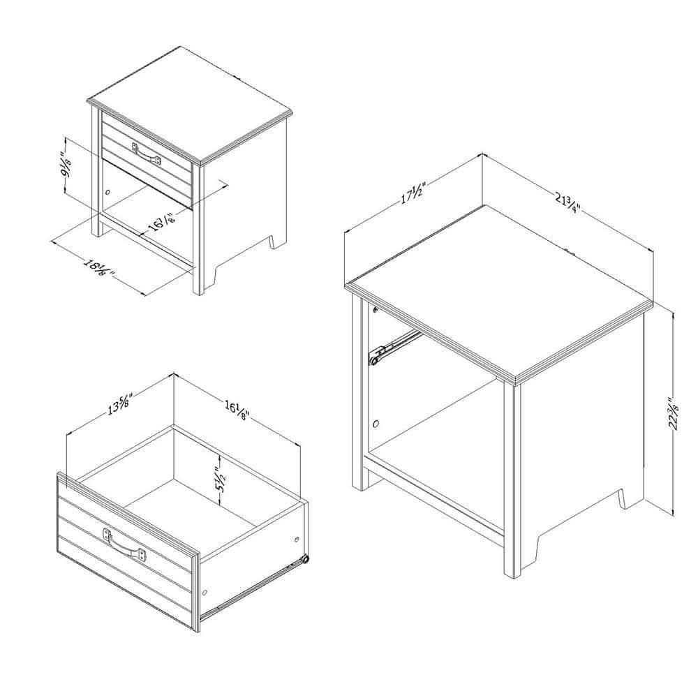 Cubby 1 Drawer Nightstand