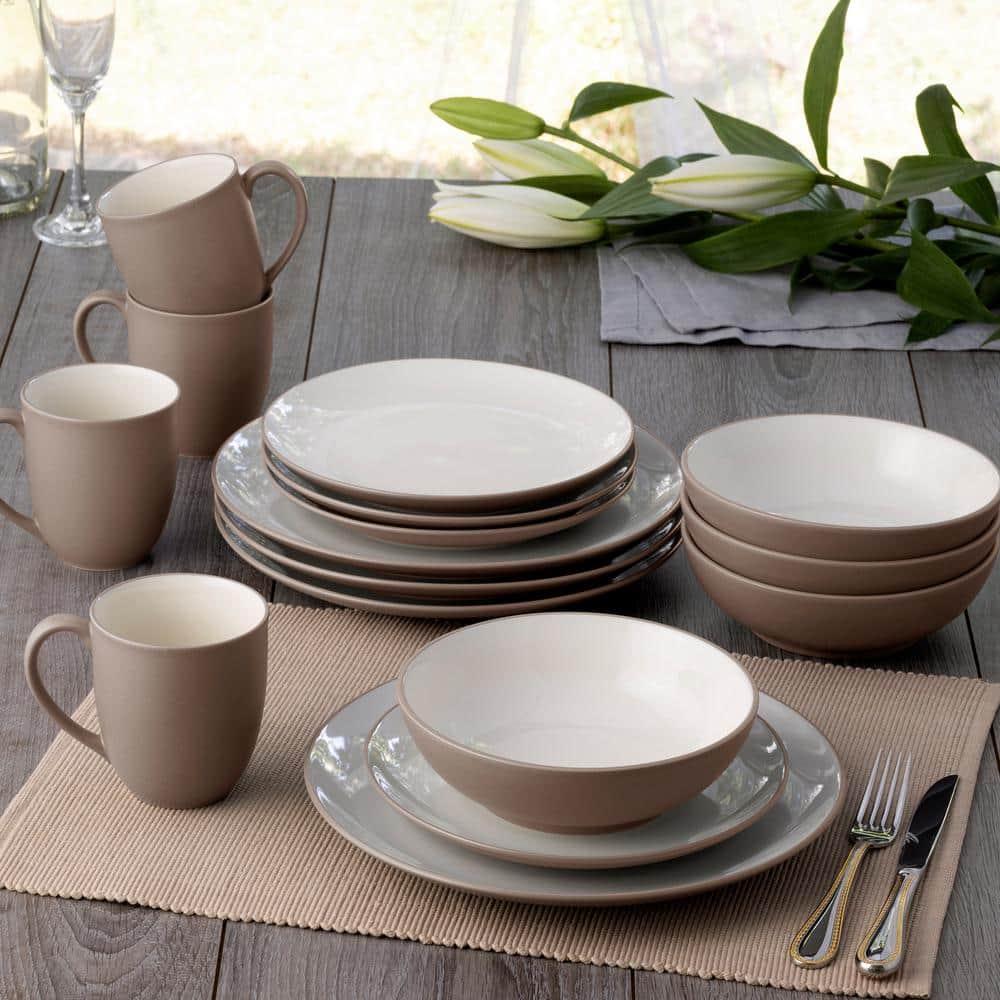 Noritake Colorwave Clay 16-Piece Coupe Dinnerware Set, Service for 4