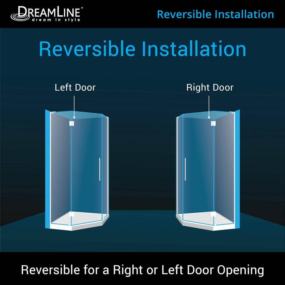 Prism Plus 38" W x 38" D x 74.75" H Frameless Neo-Angle Shower Enclosure with Base Included