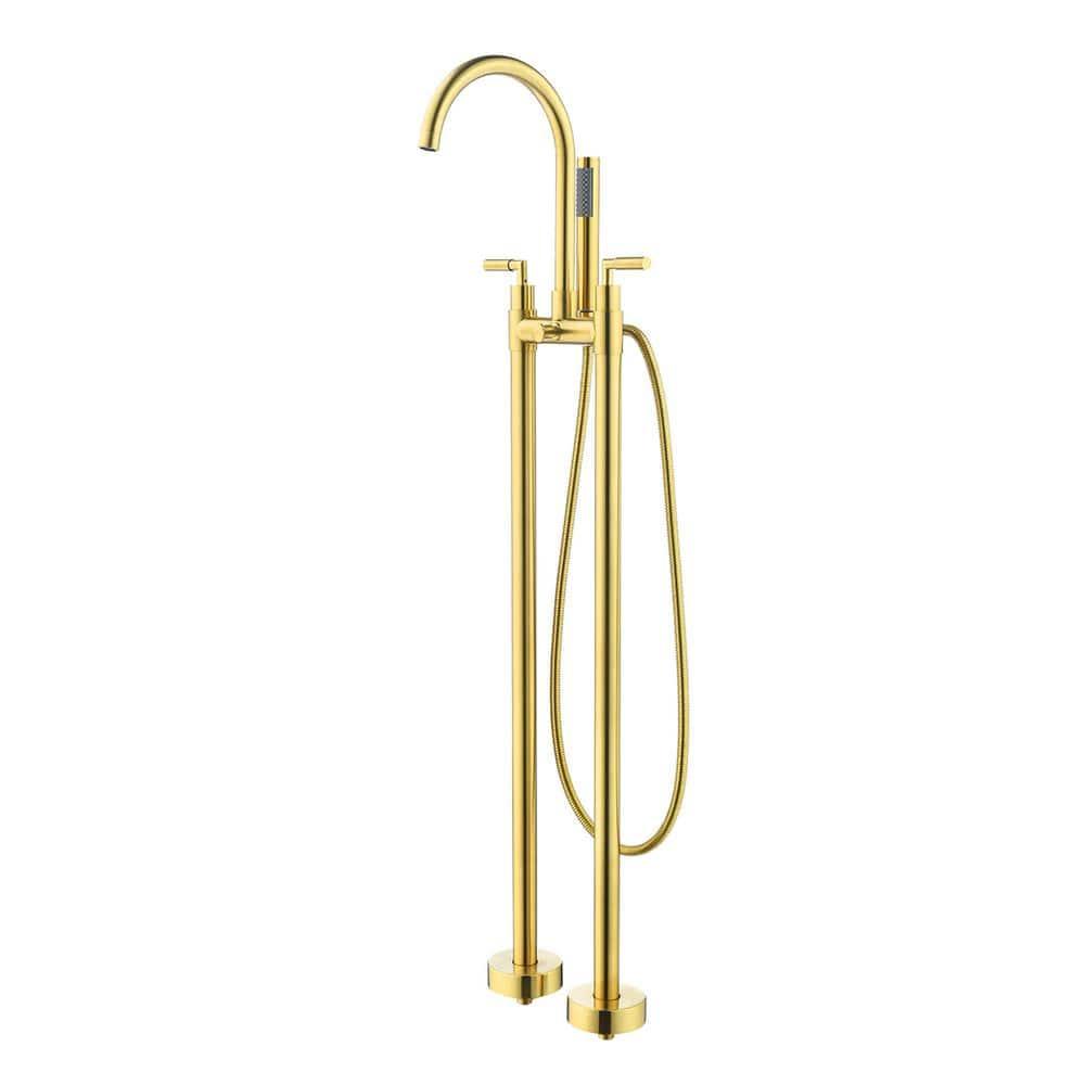 Gnosall 2 Handle Floor Roman Tub Faucet with Diverter