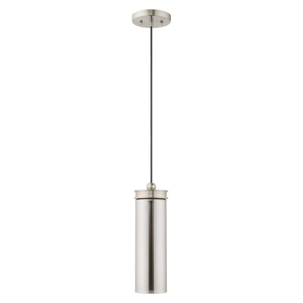 Livex Lighting Art Glass 1 - Light Pendant in  Brushed Nickel
