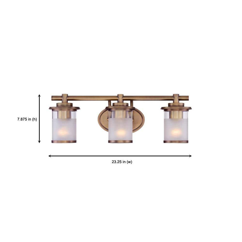 DESIGNERS FOUNTAIN 3-Light Essence Bathroom Vanity Lights Fixture, 23.25 Inch Wall Mount Sconce for Bedroom or Over Mirror, Old Satin Brass, 6693-OSB