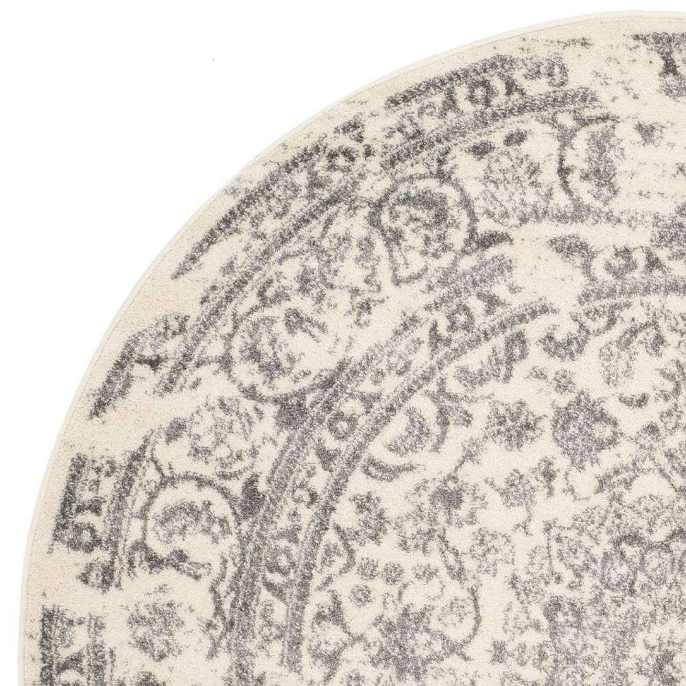Adirondack ADR101 Power Loomed Area Rug - Ivory/Silver - 6' Round - Safavieh.