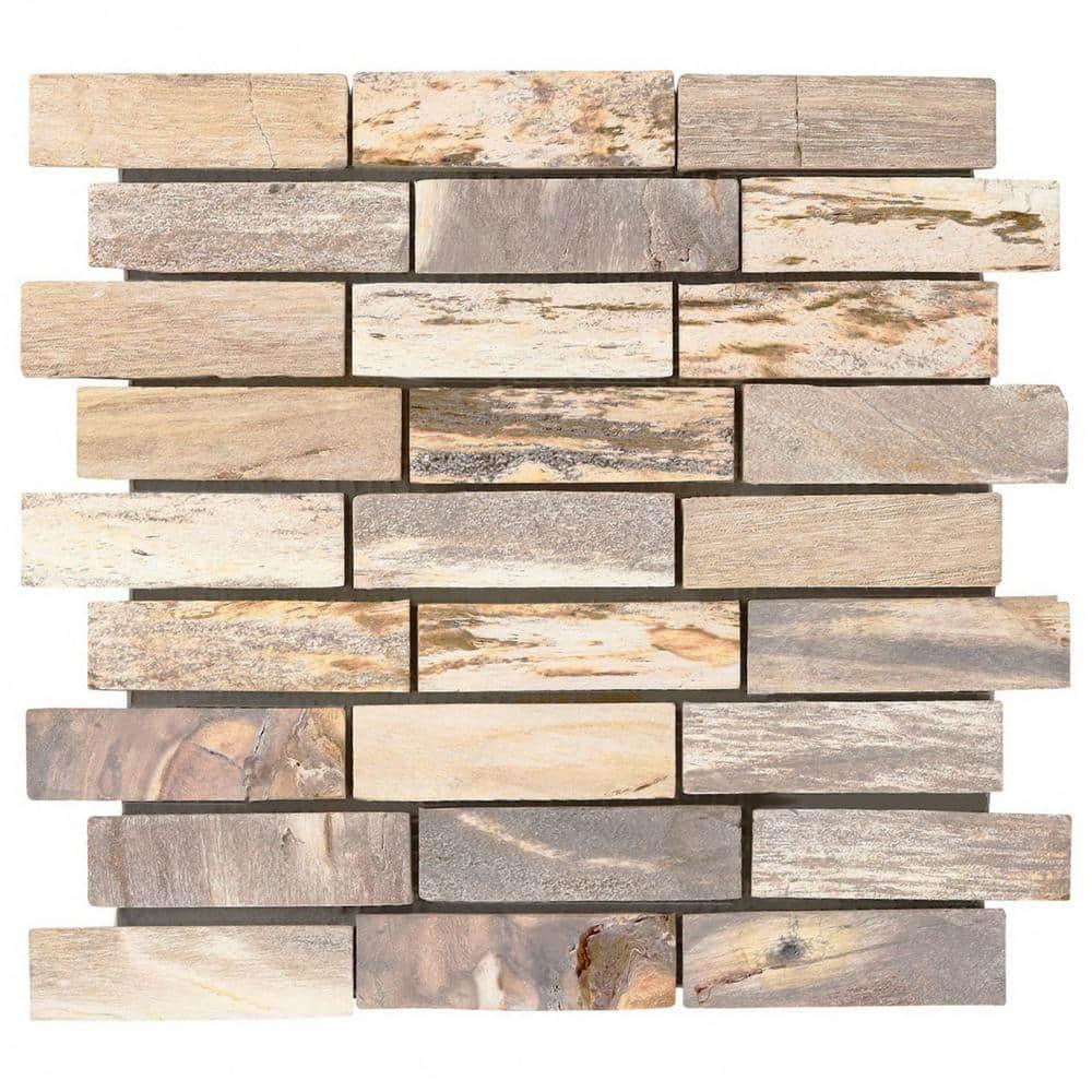 Artmore Tile Petra Brown 11-in x 12-in Tumbled Natural stone Stone look Mosaic Floor and Wall Tile ( 0.95-sq ft Piece )