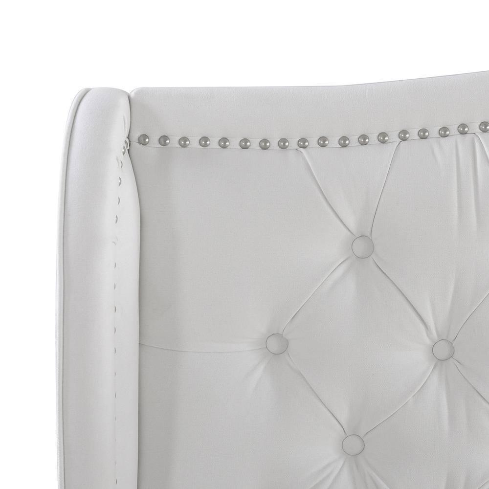 Marcella Tufted Wingback King Bed Bright White
