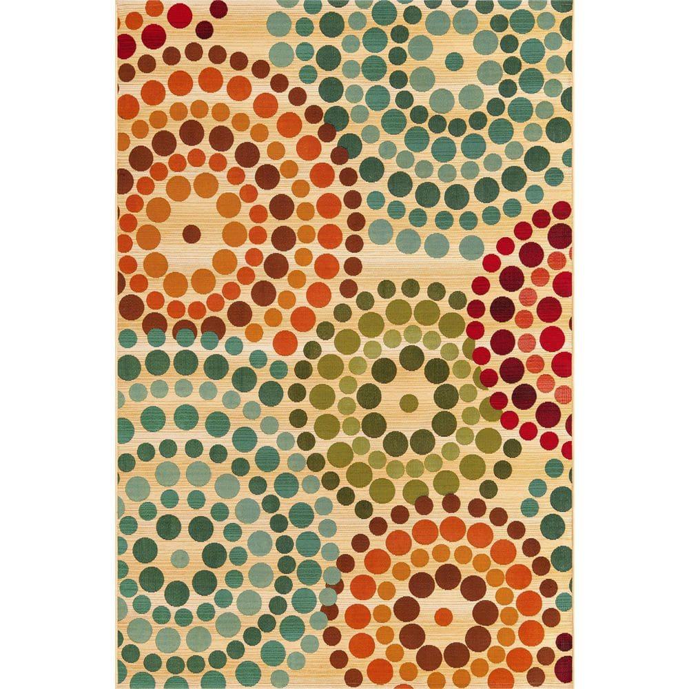Unique Loom 5' 3 x 8' 0 Beige Outdoor Modern Spark Area Rug