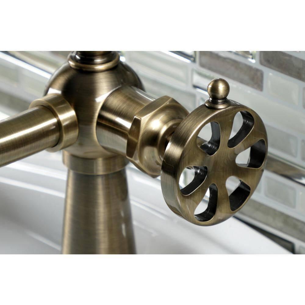 Kingston Brass Belknap Single-Handle 1-Hole Deck Mount Bathroom Faucet with Push Pop-Up and Deck Plate