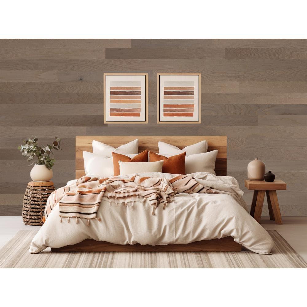 TIMBERCHiC 100% Wood Wall Planks - Made in USA - Peel-and-Stick Wall Panels for Interior Decor - Premium Smooth Finish - DIY Adhesive Wall Panels, Slate (4" x 20 Sq Ft)