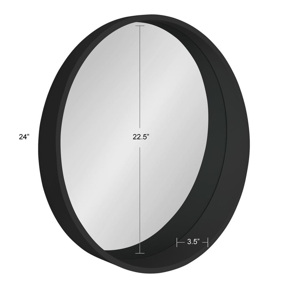 24" Wheeler Round Wall Mirror with Shelf, Modern Decor - Kate & Laurel All Things Decor