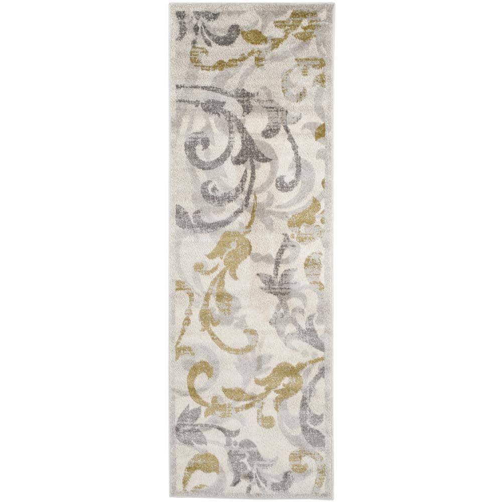 Amherst AMT428 Power Loomed Indoor Runner Rug - Ivory/Light Grey - 2'3"x9' - Safavieh
