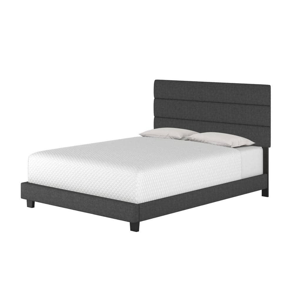 Boyd Sleep Boyd Sleep Sicily Upholstered Linen Tri Panel Platform Bed Frame with Adjustable Height Headboard, Sturdy 13 Slat Support System, No Box Spring Required