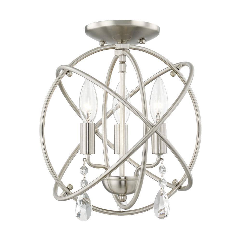 Livex Lighting Aria 3 - Light Chandelier in  Brushed Nickel