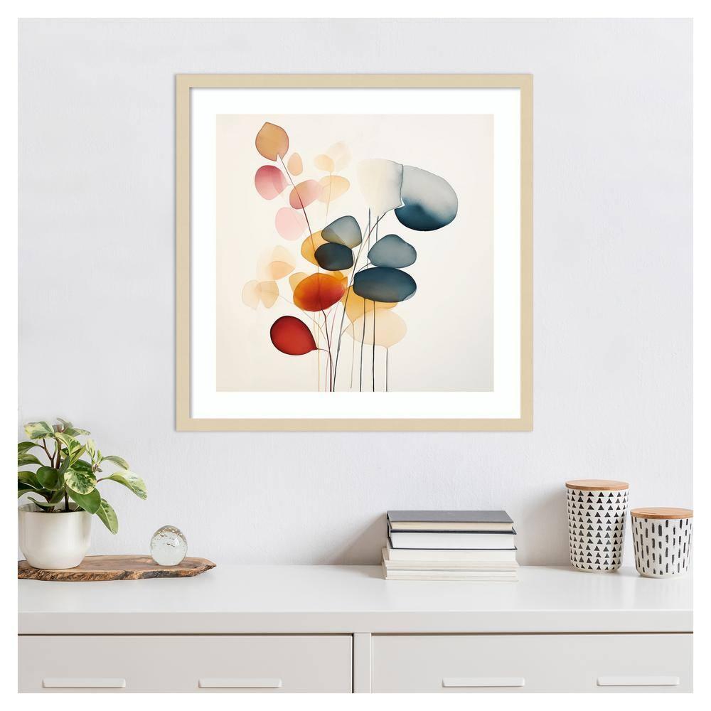 Amanti Art 25"x25" Fluid Floral Artistry II by Irena Orlov Wood Framed Wall Art Print