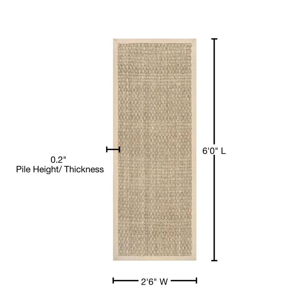 Nuloom Hesse Checker Weave Seagrass Kitchen Runner Indoor Area Rug - Hallway, Entryway, 2' 6" x 6', Natural
