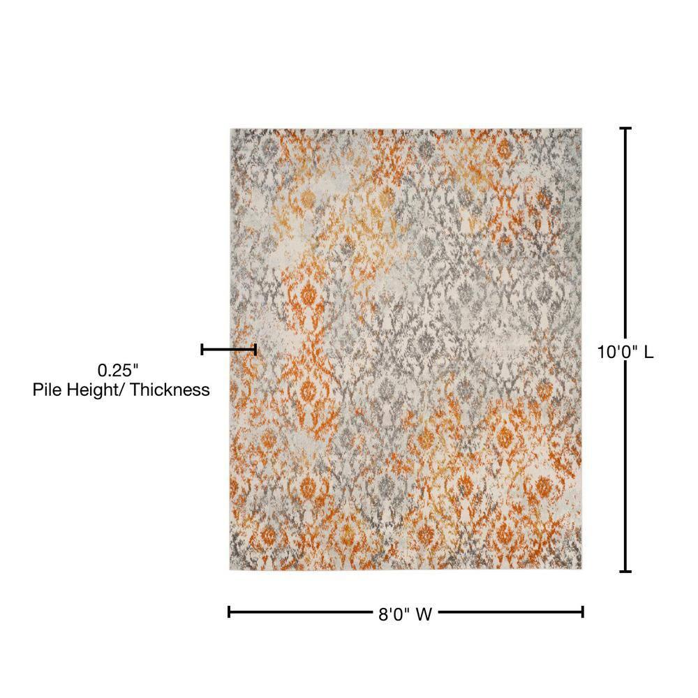 Madison MAD608 Power Loomed Indoor Area Rug - Cream/Orange - 8'x10' - Safavieh.