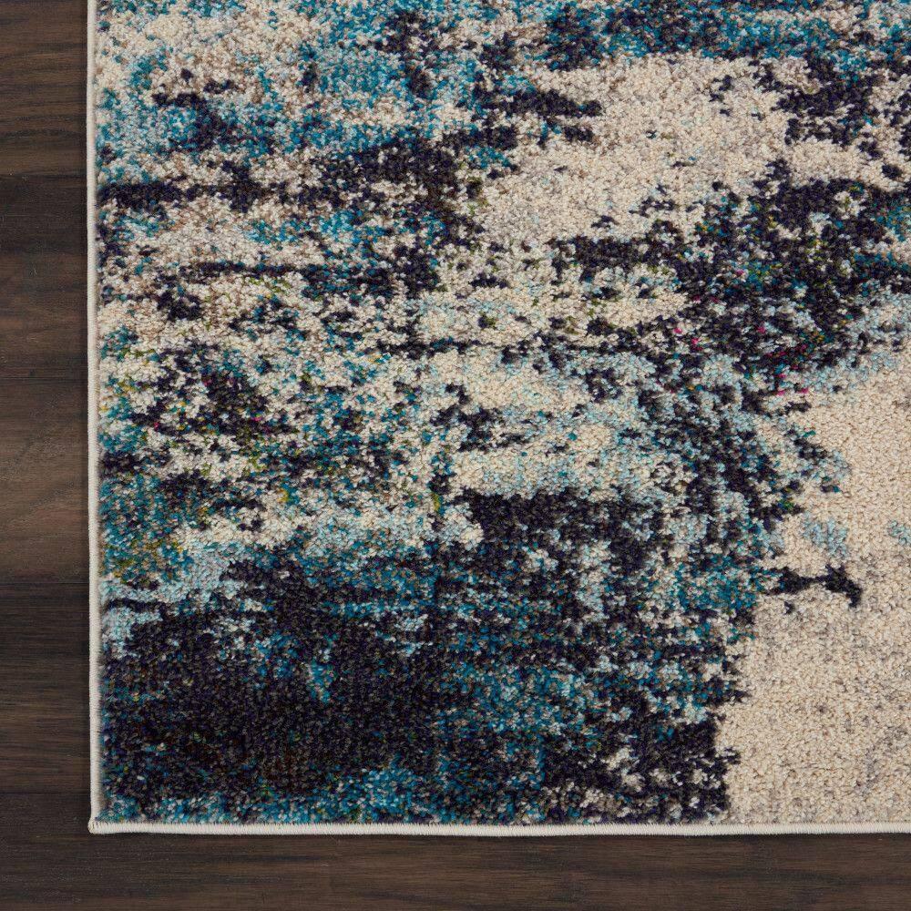 Nourison Celestial CES02 Ivory/Teal Blue Area Rug 7'10" x 10'6"