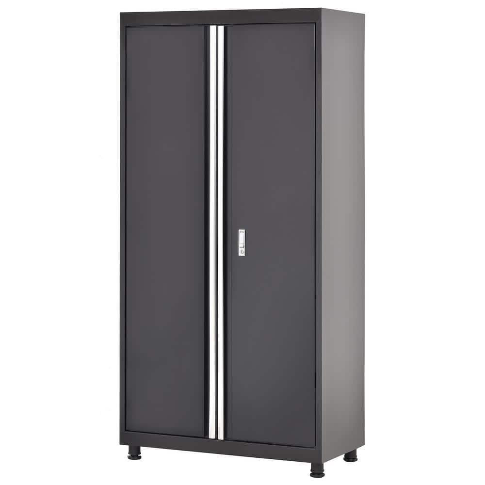 Muscle Rack 36"W x18"D x72"H Welded Storage Cabinet - Matte Black Finish Organizers