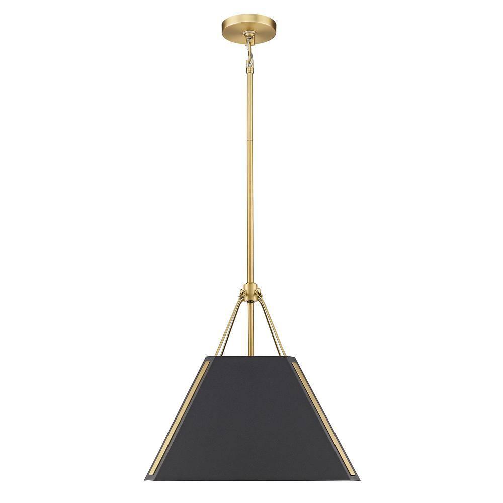 Golden Lighting Ranik 1-Light Pendant in Brushed Champagne Bronze with Natural Black