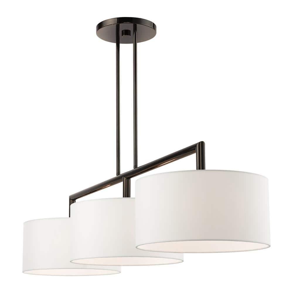 Livex Lighting Meridian 3 - Light Chandelier in  Black Chrome